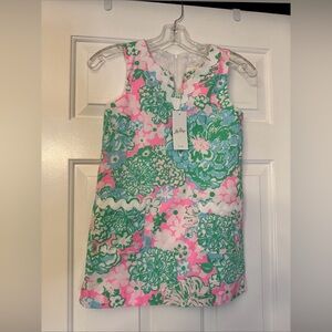 Lilly Pulitzer Girls Mini Romey Shift Plumes in Bloom size 10 Top Only NWT
